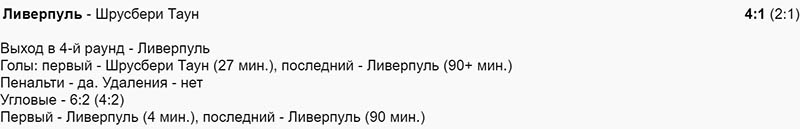 Результат матча