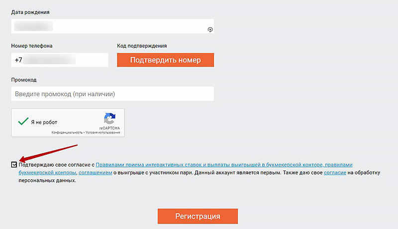 Согласие с правилами