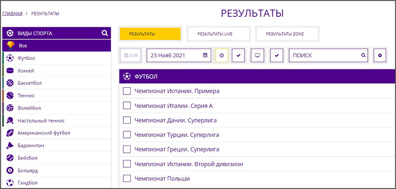 Результаты